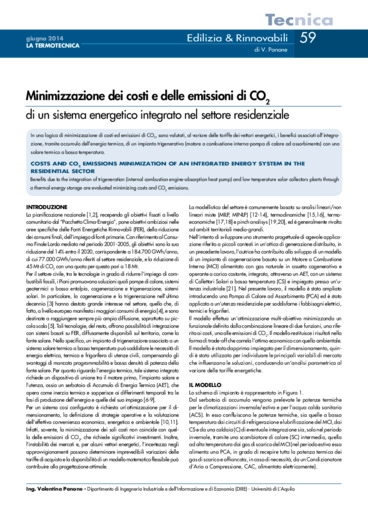 Minimizzazione dei costi e delle emissioni di CO2 di un