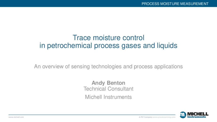 Misure delle tracce di umidit in gas e liquidi di processo - Progressi nelle tecnologie di misura