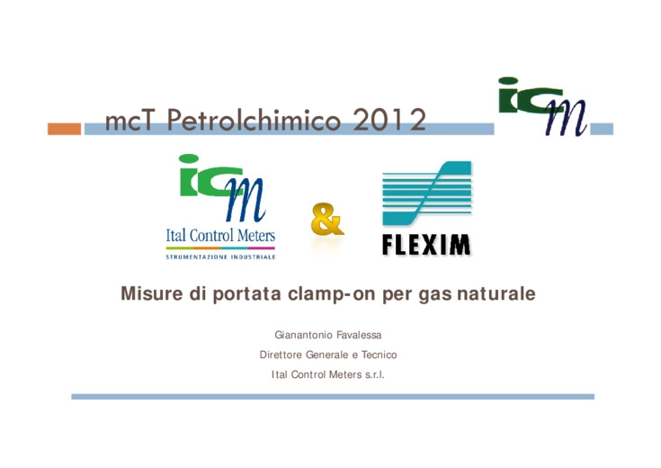 Misure di portata clamp-on per gas naturale