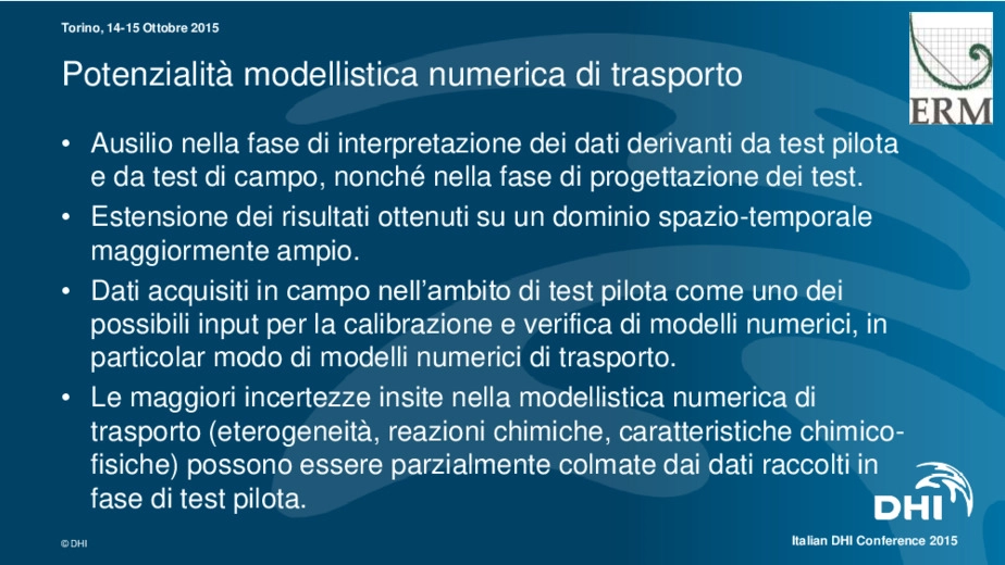 Modellistica numerica: flusso vs trasporto