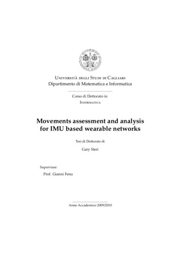 Movements assessment and analysis for IMU based wearable networks