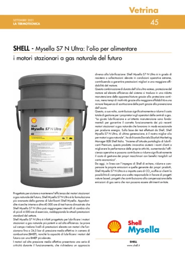 Mysella S7 N Ultra: l'olio per alimentare i motori stazionari a gas naturale del futuro