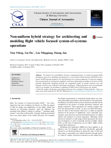 Non-uniform hybrid strategy for architecting and modeling flight vehicle focused system-of-systems operations