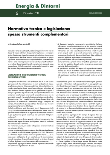 Normativa tecnica e legislazione: spesso strumenti complementari