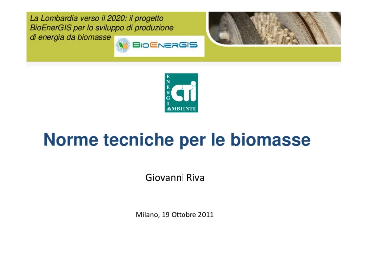 Norme tecniche per le biomasse