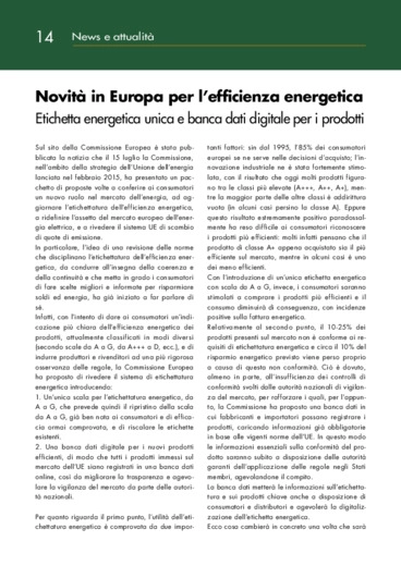 Novit in Europa per lefficienza energetica - Etichetta energetica unica e banca dati digitale per i prodotti