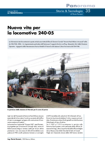 Nuova vita per la locomotiva 240-05