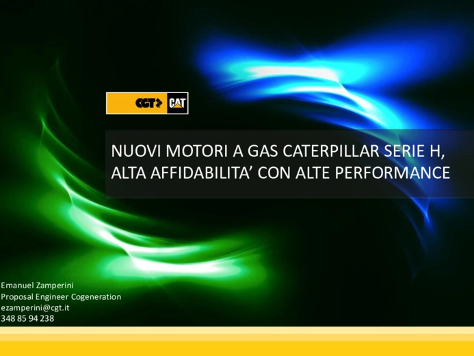 Nuovi motori a gas Caterpillar serie H, alta affidabilit con alte performance