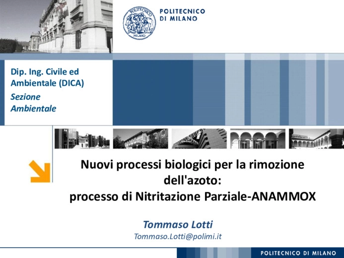 Nuovi processi biologici per la rimozione dell'azoto (processo Sharon-Anammox)