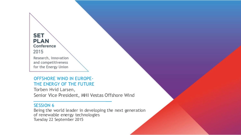 Offshore wind in Europe - The energy of the future