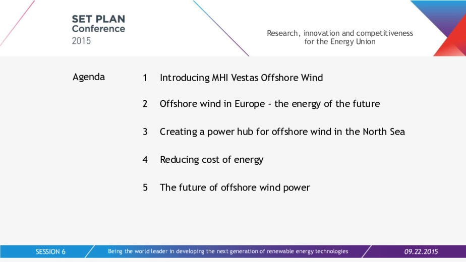 Offshore wind in Europe - The energy of the future