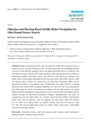 Olfaction and hearing based mobile robot navigation for odor/sound source search