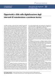 Opportunità e sfide nella digitalizzazione degli interventi di manutenzione e assistenza tecnica