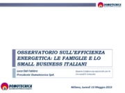 Osservatorio sullefficienza energetica: le famiglie e lo small business italiani