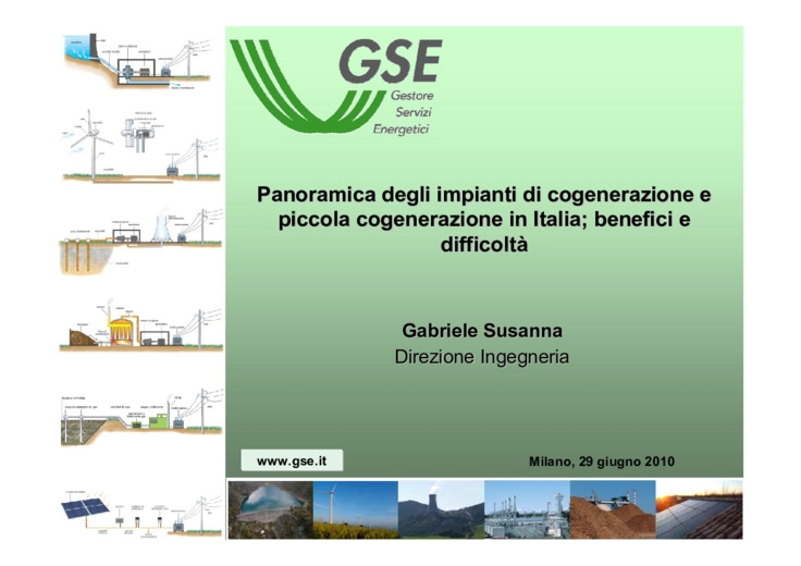 Panoramica degli impianti di cogenerazione e piccola cogenerazione in Italia - benefici e difficolt