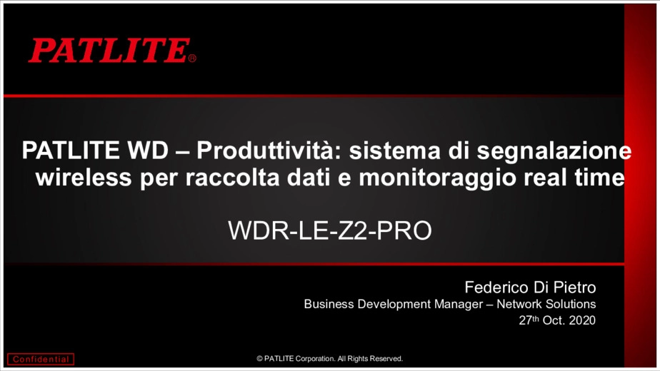 PATLITE WD - Produttività: sistema wireless per la raccolta dati e il monitoraggio real time (ANDON)
