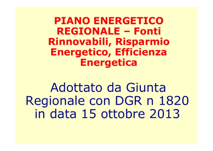 Pianificazione energetica in regione del Veneto