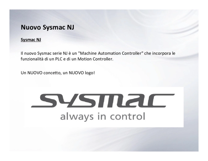 Piattaforma Sysmac: la soluzione Omron per il Motion Avanzato su bus EtherCAT