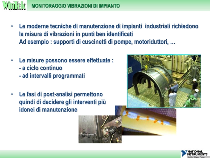 Piattaforme modulari per la misura, l'analisi ed il monitoraggio di vibrazioni di macchine rotanti nel settore energia