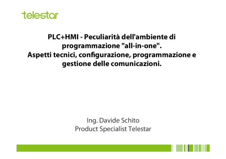 PLC+HMI - Peculiarità dell