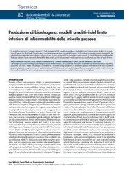 Produzione di bioidrogeno: modelli predittivi del limite inferiore di infiammabilità della miscela gassosa