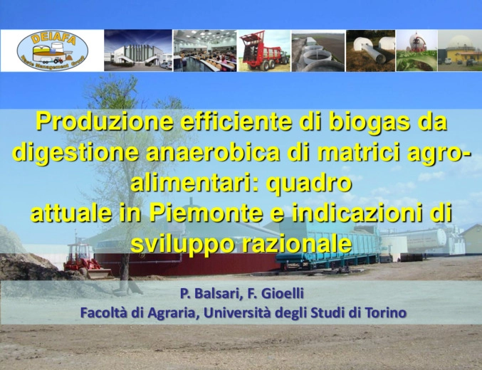 Produzione efficiente di biogas da digestione anaerobica di matrici agroalimentari