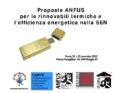 Proposte ANFUS per le rinnovabili termiche e lefficienza energetica nella SEN