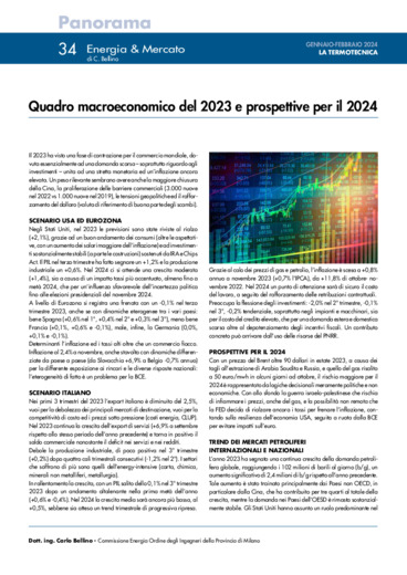 Quadro macroeconomico del 2023 e prospettive per il 2024