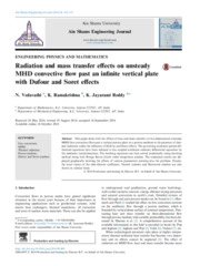 Radiation and mass transfer effects on unsteady MHD convective flow past an infinite vertical plate with Dufour effects