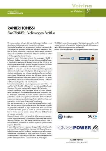 RANIERI TONISSI. BlueTENDER - Volkswagen EcoBlue