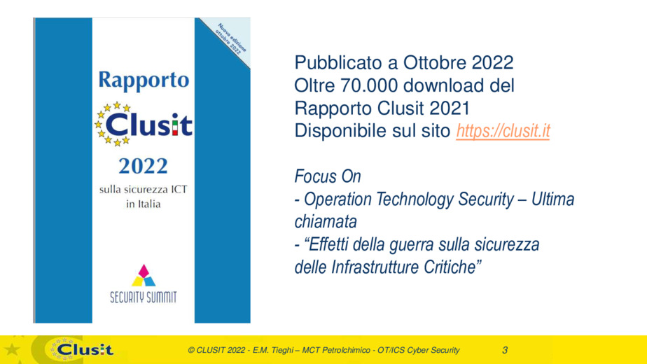 Focus su OT/IIoT Security, dal Rapporto CLUSIT 2022