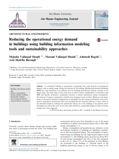 Reducing the operational energy demand in buildings using building information