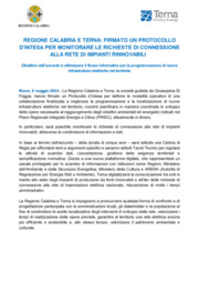 Regione Calabria e Terna: firmato un protocollo d'intesa per monitorare le richieste di connessione alla rete di impianti rinnovabili