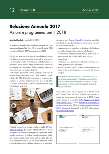 Relazione Annuale 2017 - Azioni e programma per il 2018