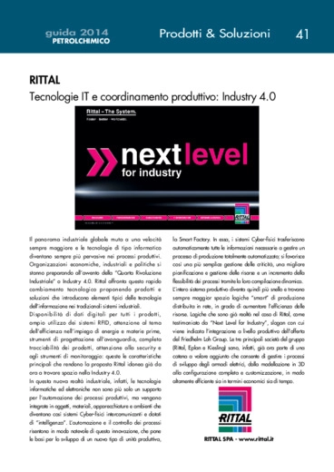 RITTAL<br>Tecnologie IT e coordinamento produttivo: Industry 4.0