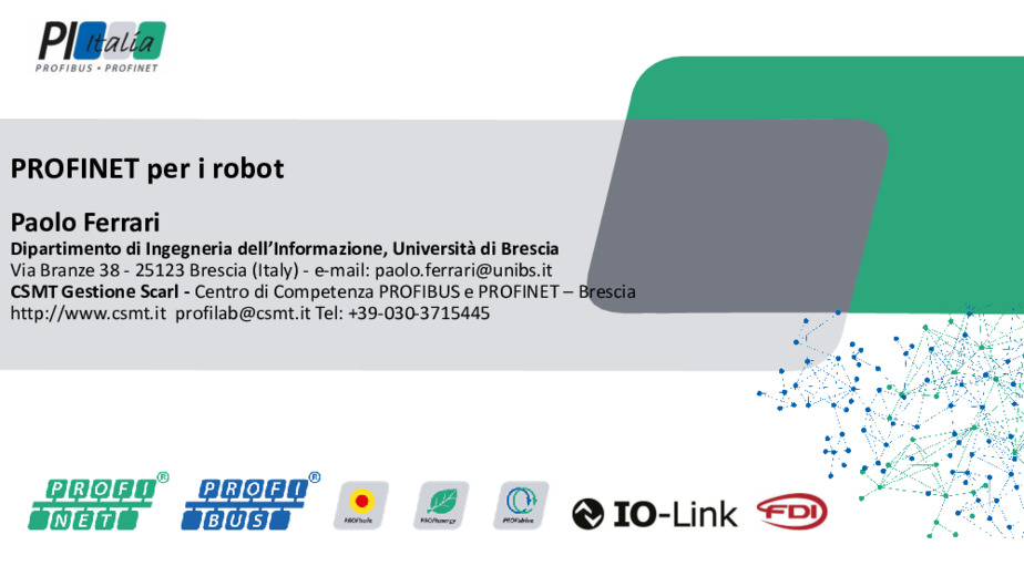 Reti di comunicazione Robot e Industry 4.0