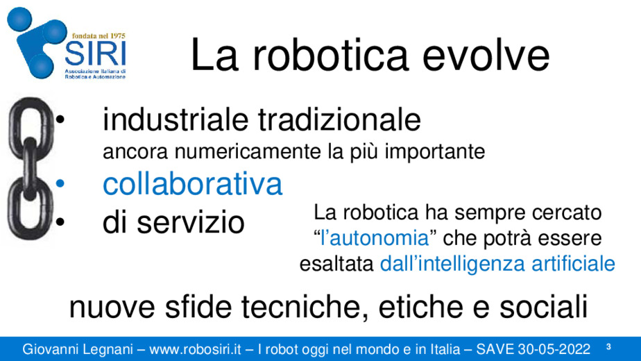 I robot oggi nel mondo e in Italia