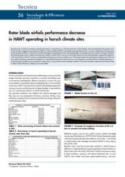 Rotor blade airfoils performance decrease in HAWT operating in harsch climate sites