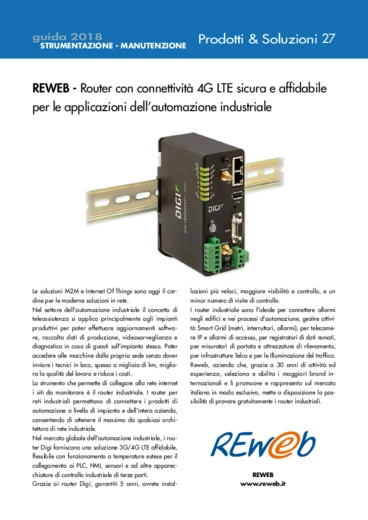 Router con connettivit 4G LTE sicura e affidabile per le applicazioni dellautomazione industriale