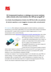 RS Components inserisce a catalogo una nuova versione della scheda entry-level Arduino Uno WiFi per progetti IoT