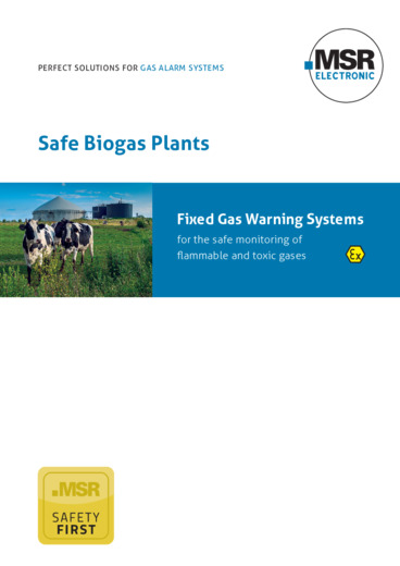 Safe Biogas Plants<br>Fixed Gas Warning Systems<br>Safe protection against CH4 / H2S / CO2 / O2