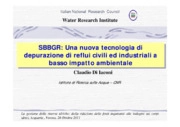 SBBGR - una nuova tecnologia di depurazione di reflui civili ed industriali a basso impatto ambientale
