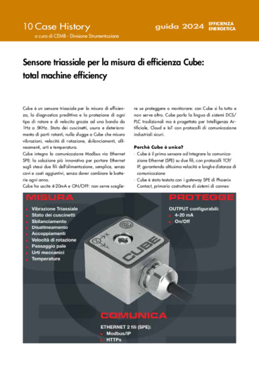 Sensore triassiale per la misura di efficienza Cube: total machine efficiency
