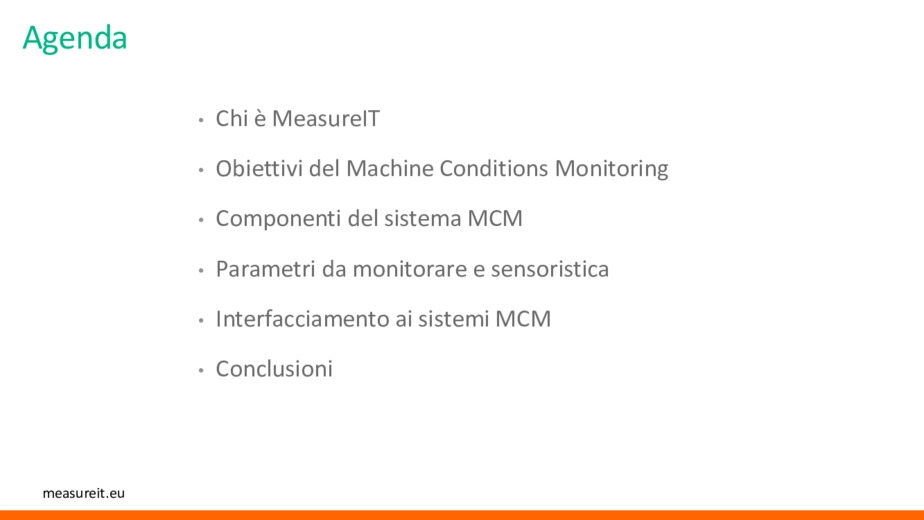 Sensoristica di misura per applicazioni industriali di machine condition monitoring