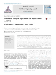 Sentiment analysis algorithms and applications: a survey