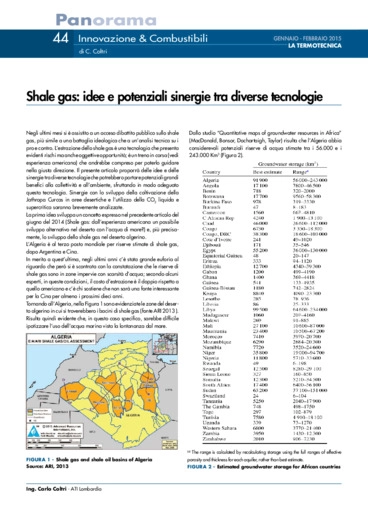 Shale gas: idee e potenziali sinergie tra diverse tecnologie