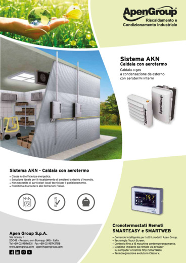 Sistema Caldaia a condensazione per esterno serie AKNew con Aerotermo interno