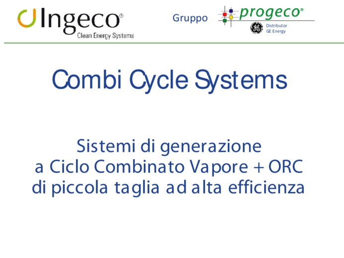 Sistemi di generazione a Ciclo Combinato Vapore + ORC di piccola taglia ad alta efficienza