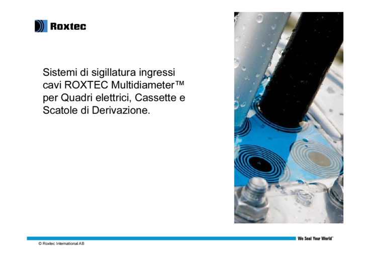Sistemi di sigillatura ingressi cavi ROXTEC Multidiameter per quadri elettrici, cassette e scatole di derivazione