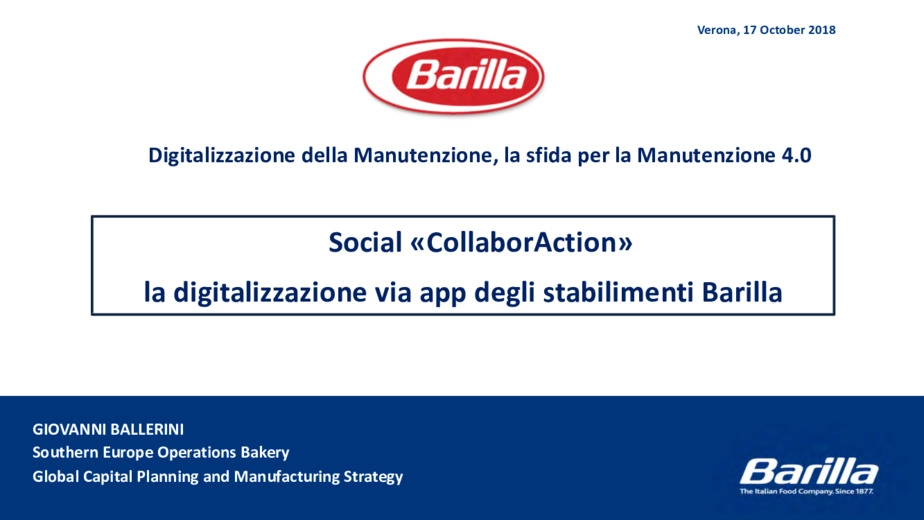 Social Collaboration: la digitalizzazione via app negli stabilimenti Barilla